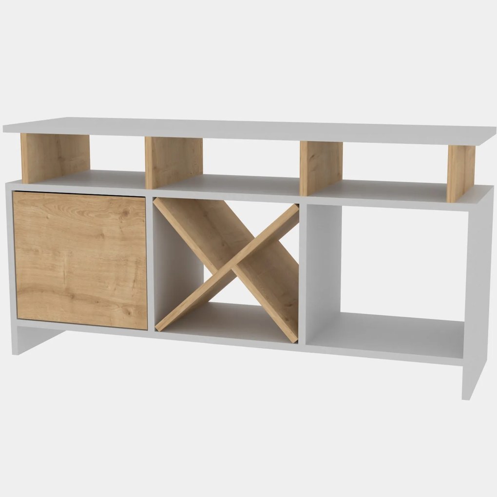 Móvel TV Auburn – Branco Carvalho – 120 cm x 29,9 cm x 60,6 cm