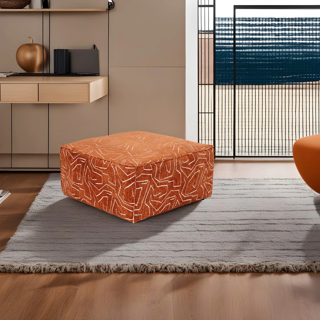 Pouffe Lora – Laranja – 85x85x40 cm