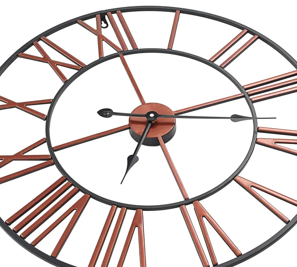 Relógio de parede metal 58 cm vermelho