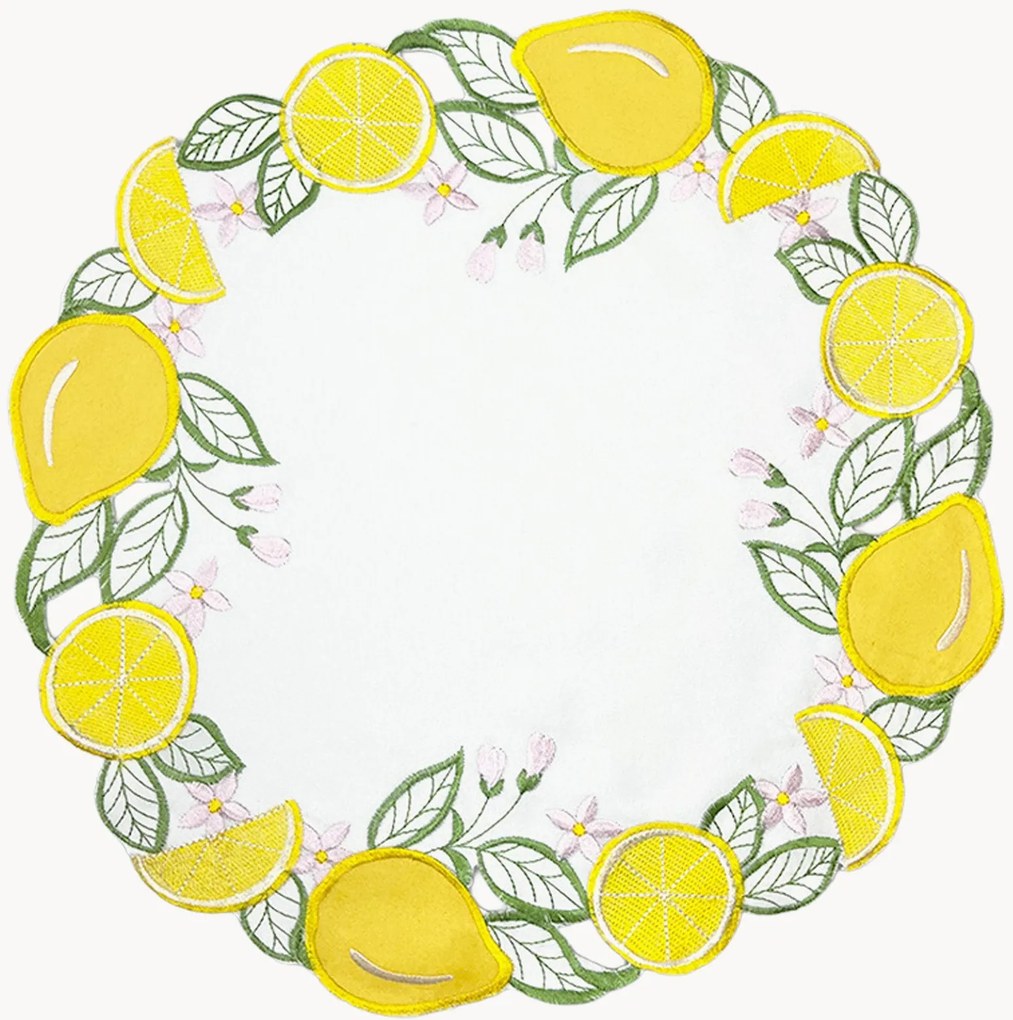 Individuais de mesa redondos Citron, conjunto de 6
