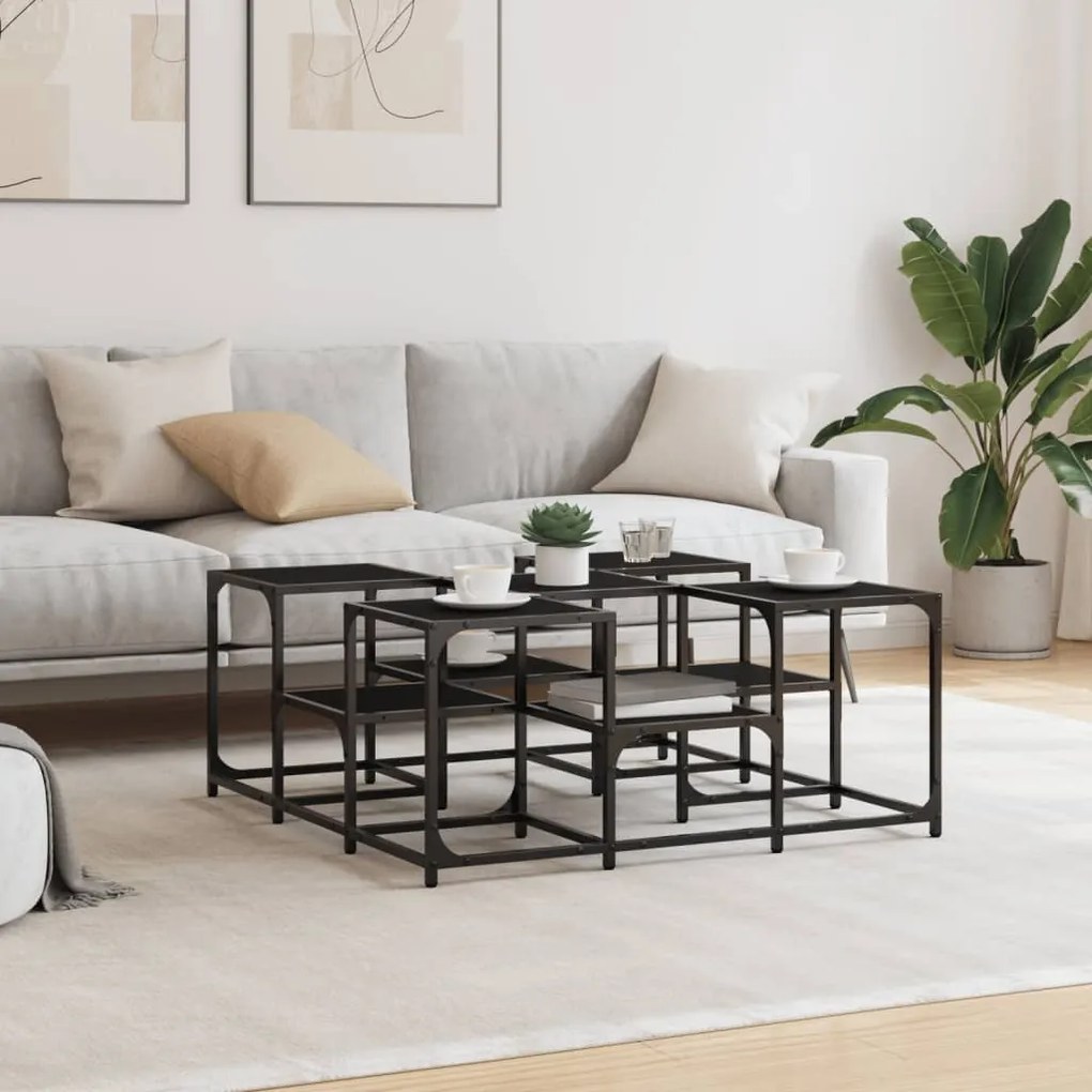Mesa de centro 91x91x40 cm derivados de madeira preto