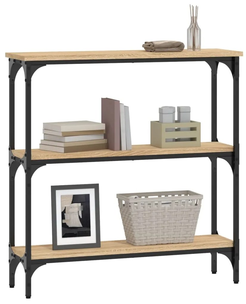 Mesa consola 75x22,5x75 cm derivados de madeira carvalho sonoma