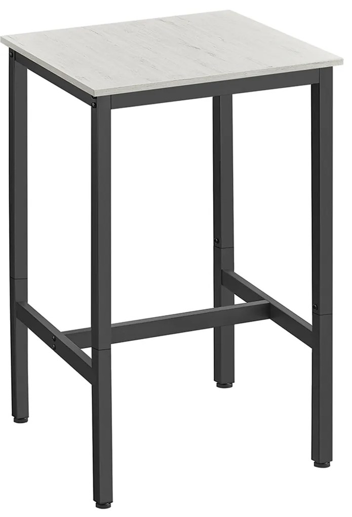 Mesa de bar (bancos não incluídos) com estrutura de aço 60 x 60 x 92 cm branco vintage-preto