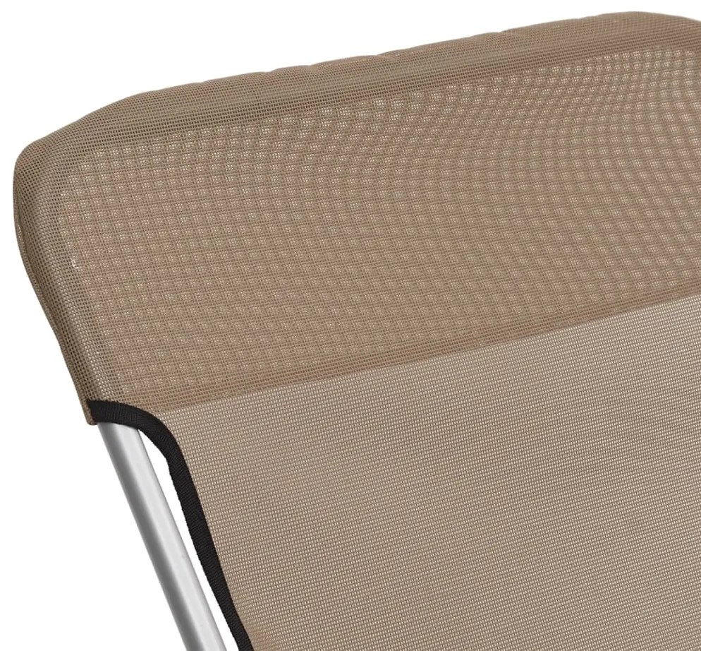 Cadeiras praia dobráveis 2pcs textilene/aço cinza-acastanhado
