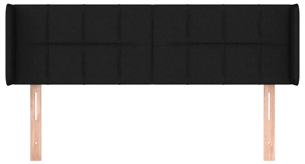 Cabeceira de cama c/ abas tecido 147x16x78/88 cm preto