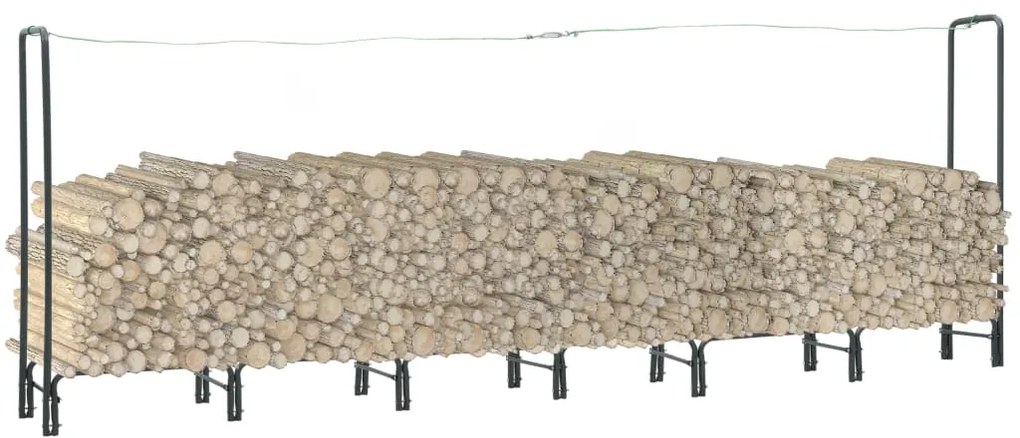vidaXL Suporte para lenha 360x35x120 cm aço antracite
