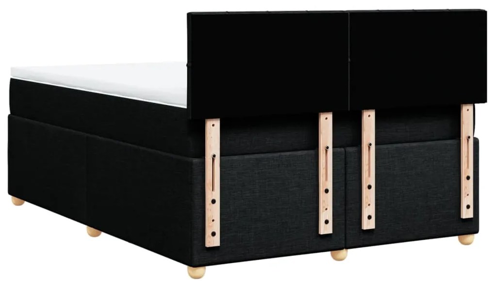 Cama com molas/colchão 140x190 cm tecido preto
