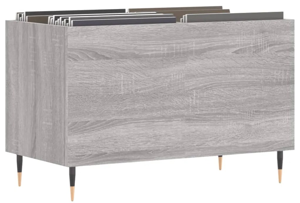 Armário p/ discos 74,5x38x48 derivados madeira cinzento sonoma
