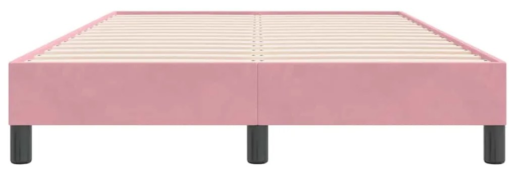 Cama com molas sem colchão 120x220 cm veludo rosa