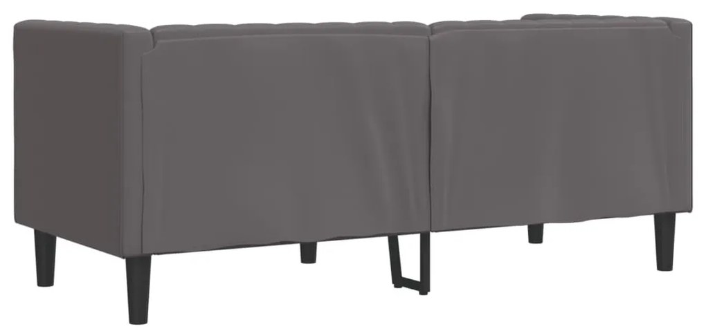 Sofá chesterfield 2 lugares couro artificial cinzento