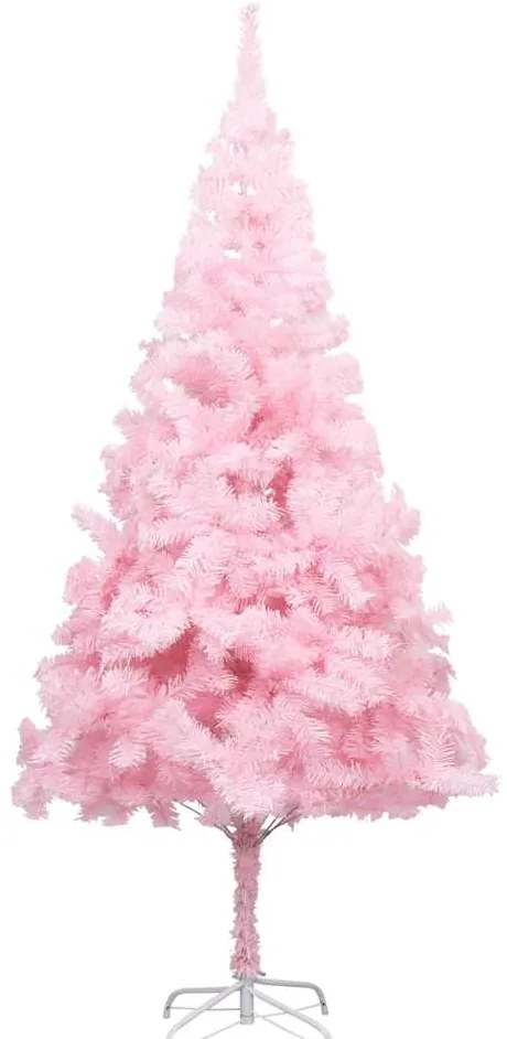Árvore Natal artificial pré-iluminada c/ bolas PVC rosa