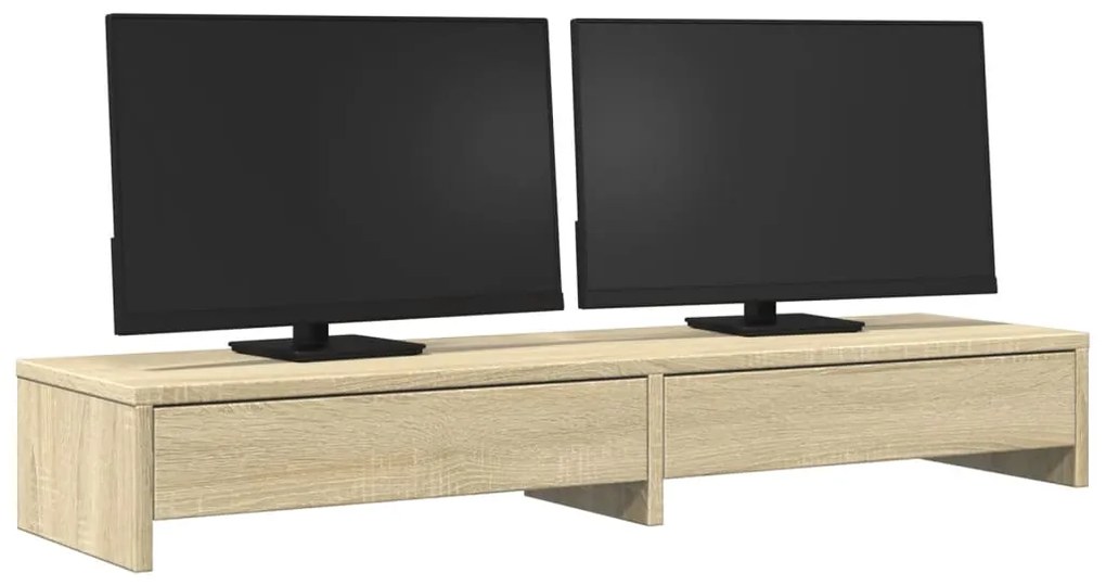 Suporte para monitor gavetas derivados madeira carvalho sonoma