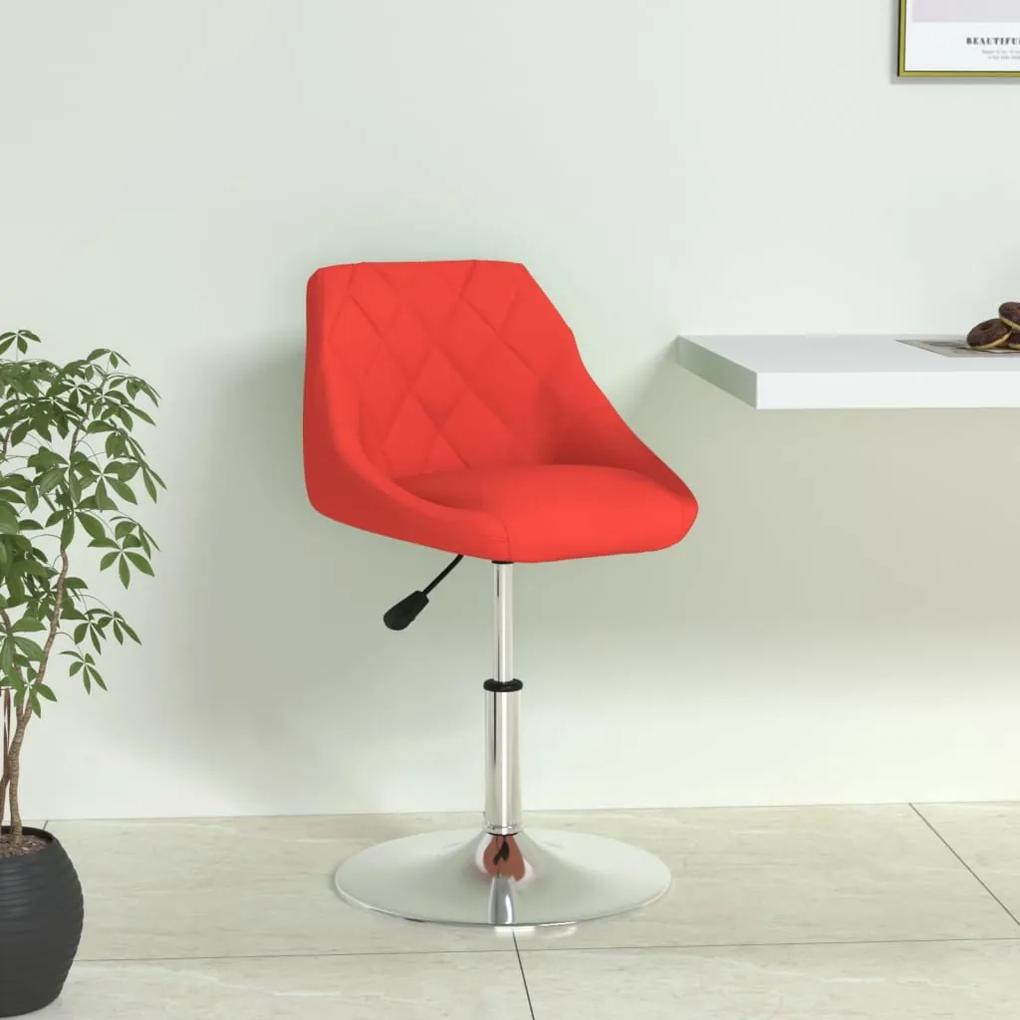 Cadeira de jantar couro artificial vermelho