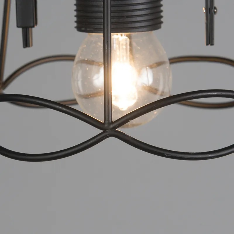 Candeeiro de suspensão retro preto 15 cm - Granny Frame Retro