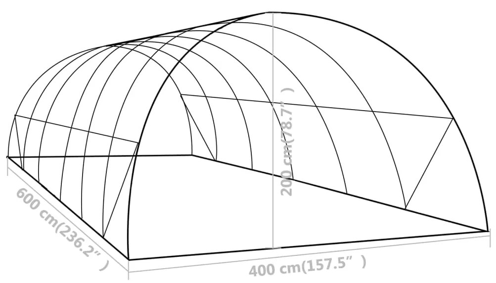 Estufa 24 m² 6x4x2 m