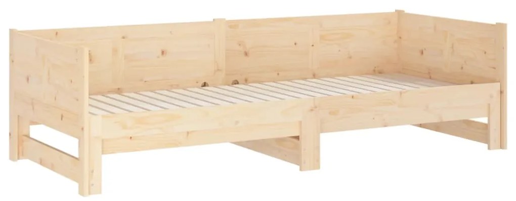 Sofá-cama de puxar pinho maciço 2x(90x190) cm