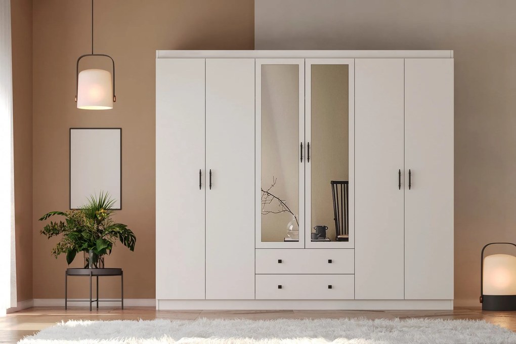 Guarda-roupa Lavinia - Branco - 210x186x50 cm
