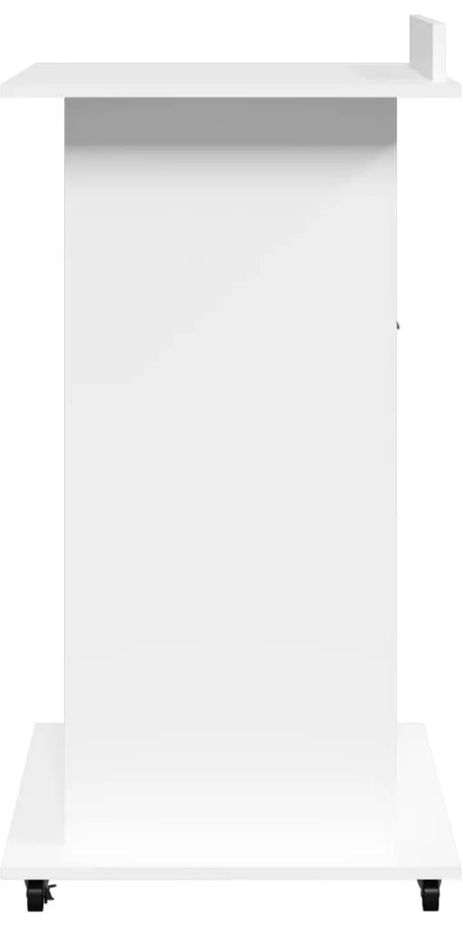 Púlpito c/ rodas e gaveta 55x55x107 cm derivados madeira branco