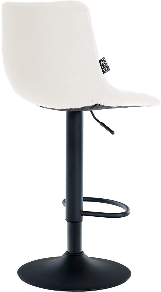 Conjunto de 2 bancos altos Jerry em couro sintético com estrutura preta 87-108,5 x 43 x 46,5 cm Branco