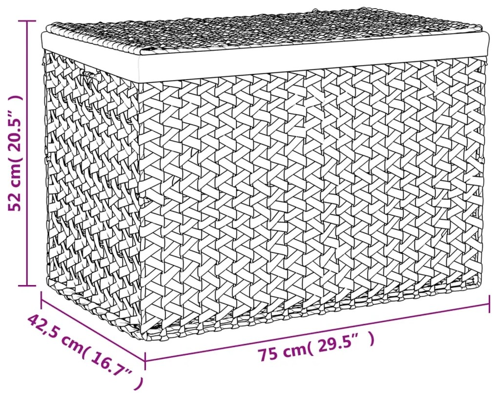 Cesto de Roupa com 3 Divisórias em Jacinto de Agua - Design Natura