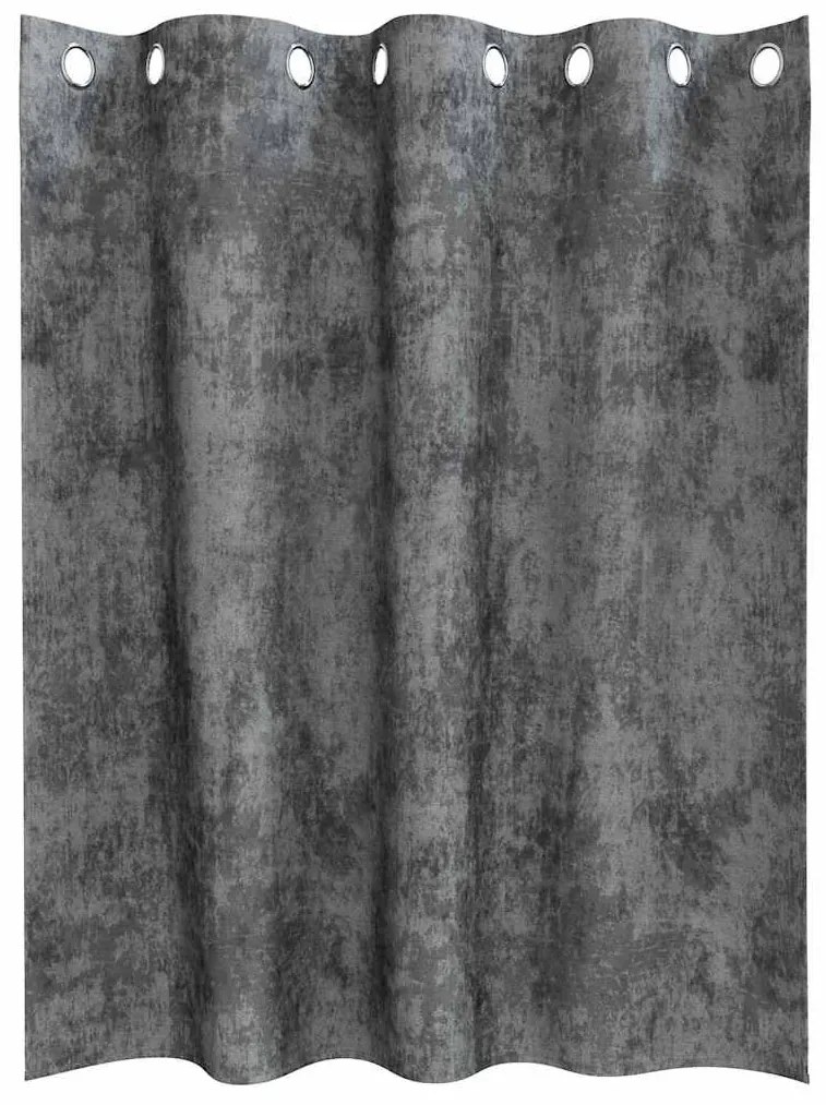 Cortinas de Veludo 2 pçs com Ilhós Cinza 140 x 140 cm