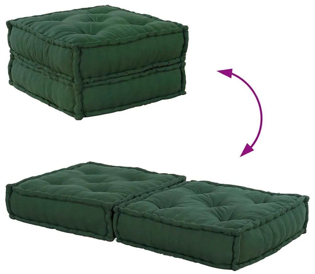 Pufe modular 70x70x36 cm tecido verde