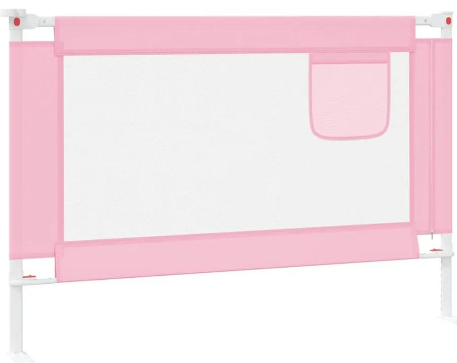 Barra de segurança p/ cama infantil tecido 100x25 cm rosa