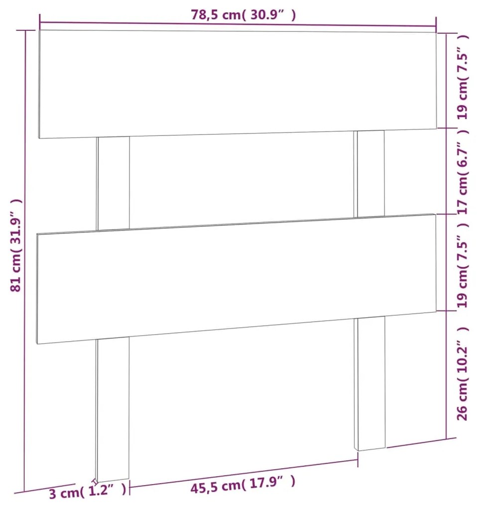 Cabeceira de cama 78,5x3x81 cm pinho maciço castanho mel