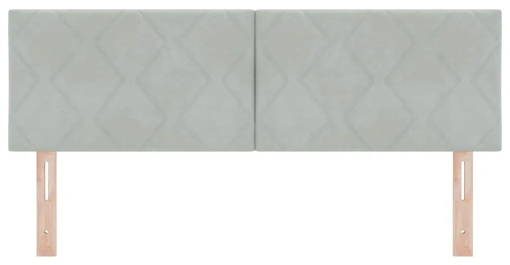 Cabeceira LED Blocos de Diamante Cinza Claro 144 cm em Veludo