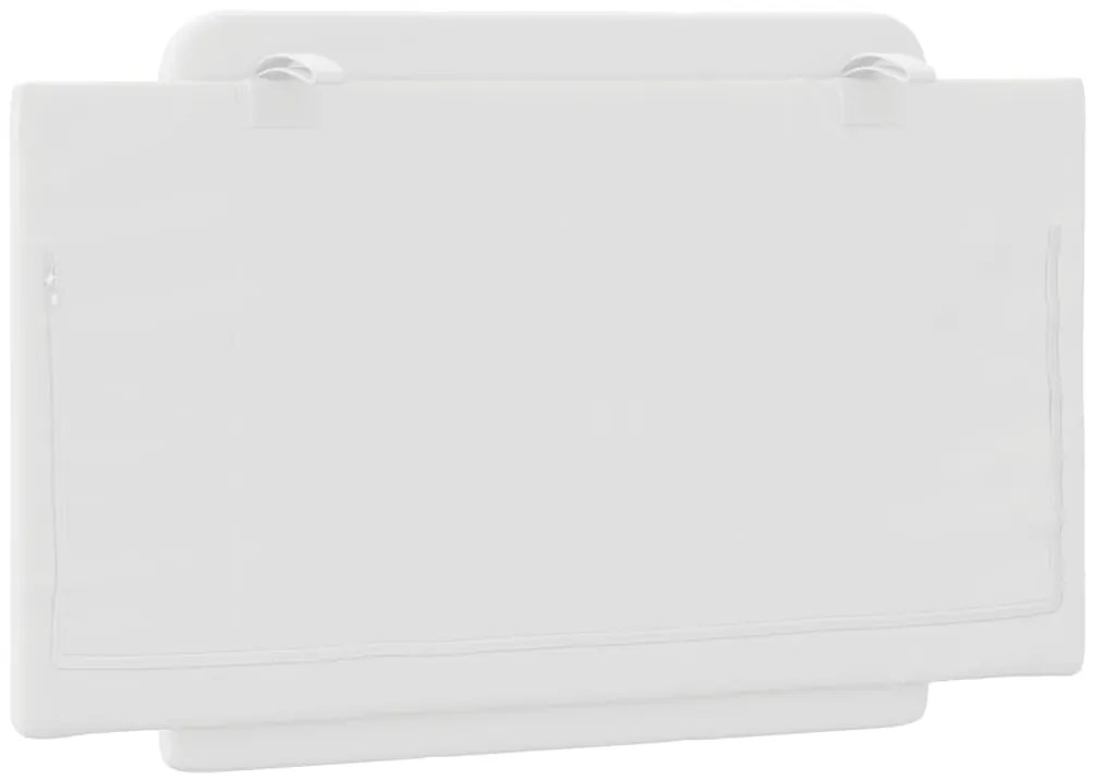 Almofadão de cabeceira 80 cm couro artificial branco