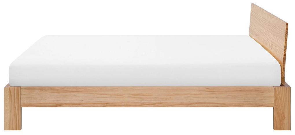 Cama de casal em madeira clara 140 x 200 cm ROYAN Beliani