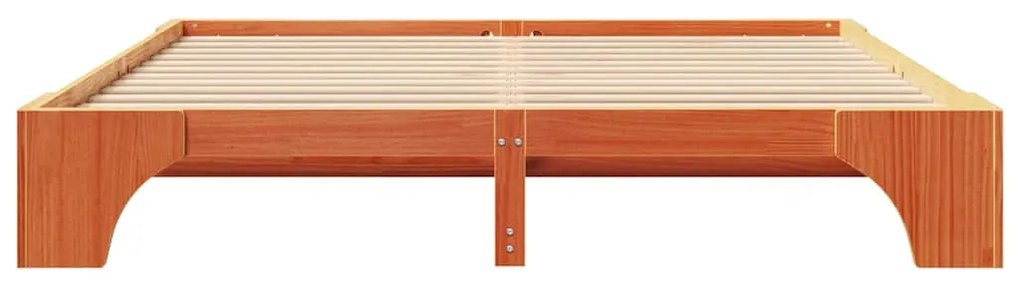 Cama Encerada Marrom 200x200 cm de Madeira de Pinho