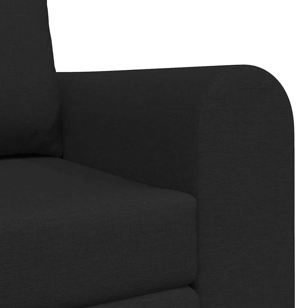 Sofá-Cama de Chão 2 em 1 Preto 148x71x83 cm Tecido