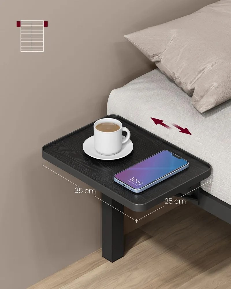 Estrutura metálica para cama de casal 140 x 190 cm com prateleiras para arrumação preto clássico
