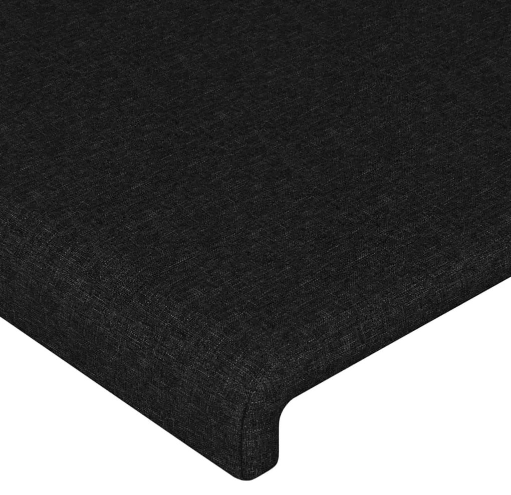 Cabeceira cama c/ LED tecido 100x5x118/128 cm preto