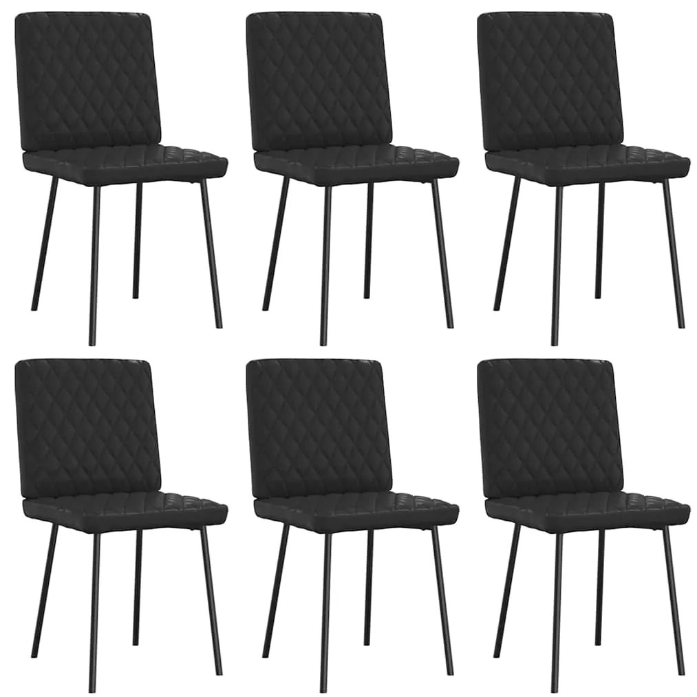 Cadeiras de jantar 6 pcs couro artificial preto