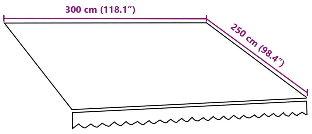 Lona para toldo 300x250 cm laranja e castanho