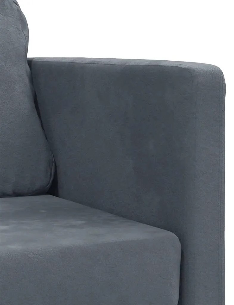 Sofá-cama sem pés 122x204x55 cm veludo cinzento-escuro