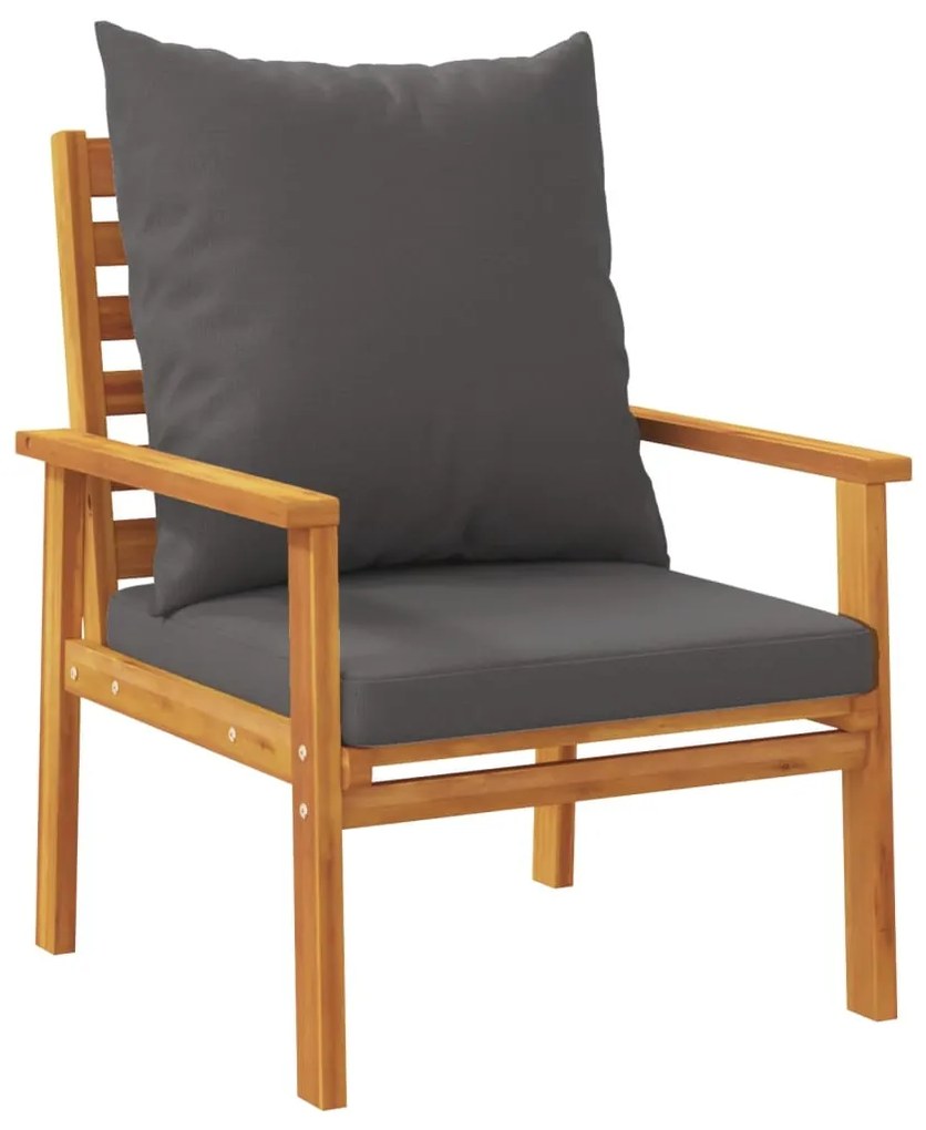 5 pcs conjunto lounge de jardim c/ almofadões acácia maciça