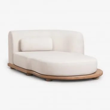 Módulo Chaise Longue Direito Para Sofá Modular De Jardim Em Madeira De Acácia Gerard Marrom Acácia Claro - Sklum