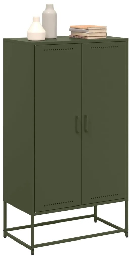Aparador alto 68,5x38,5x123,5 cm aço verde azeitona