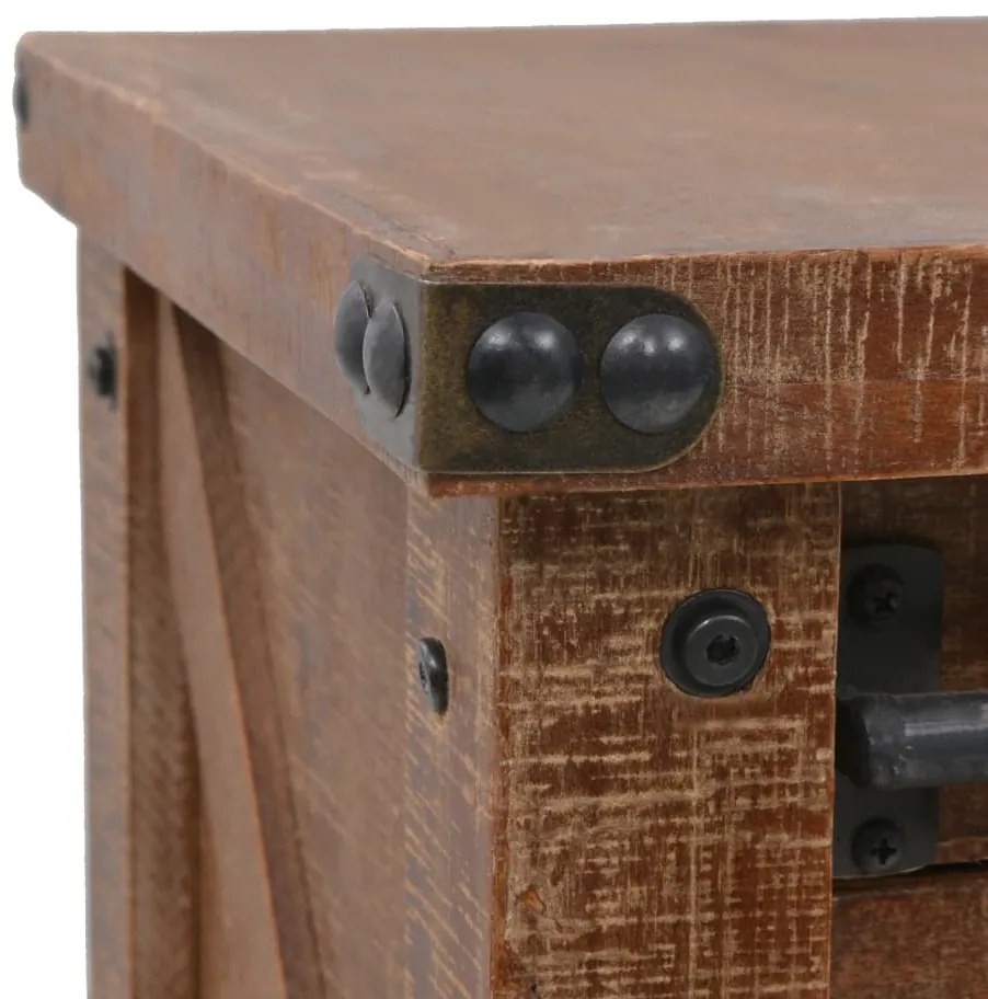Mesa consola madeira de abeto maciça 131x35,5x75 cm castanho