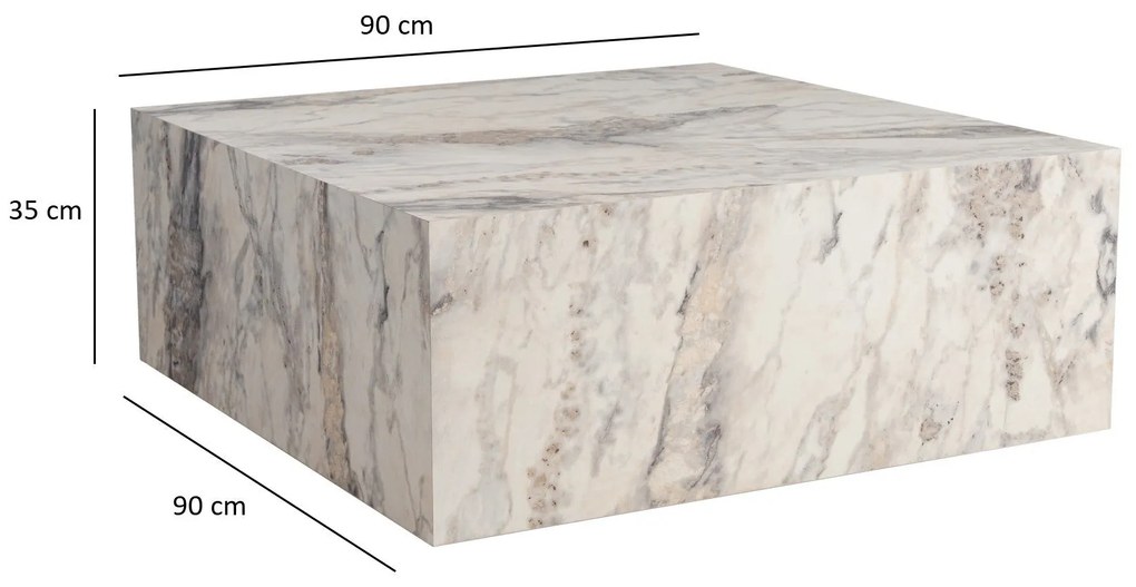 Mesa de Centro "Prizma" – Fressia, 90x90x35 cm, Design Moderno e Sofis