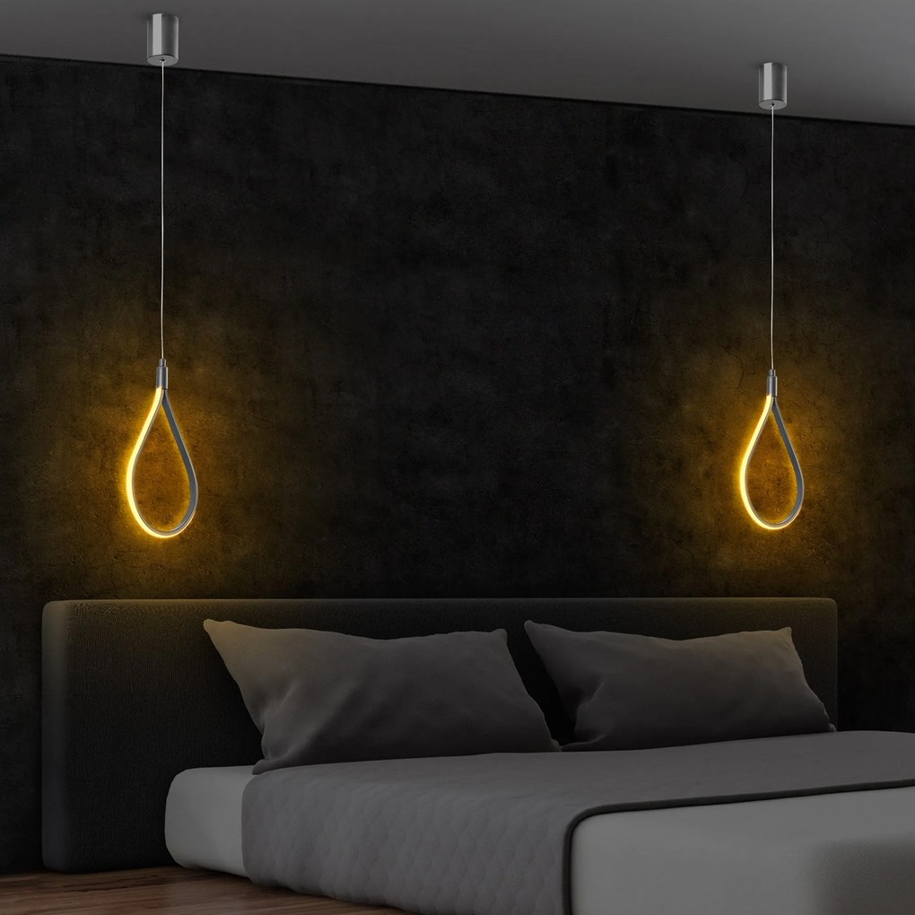 Candeeiro de Teto Damla – Cromado – 23 x 50-100 x 10 cm