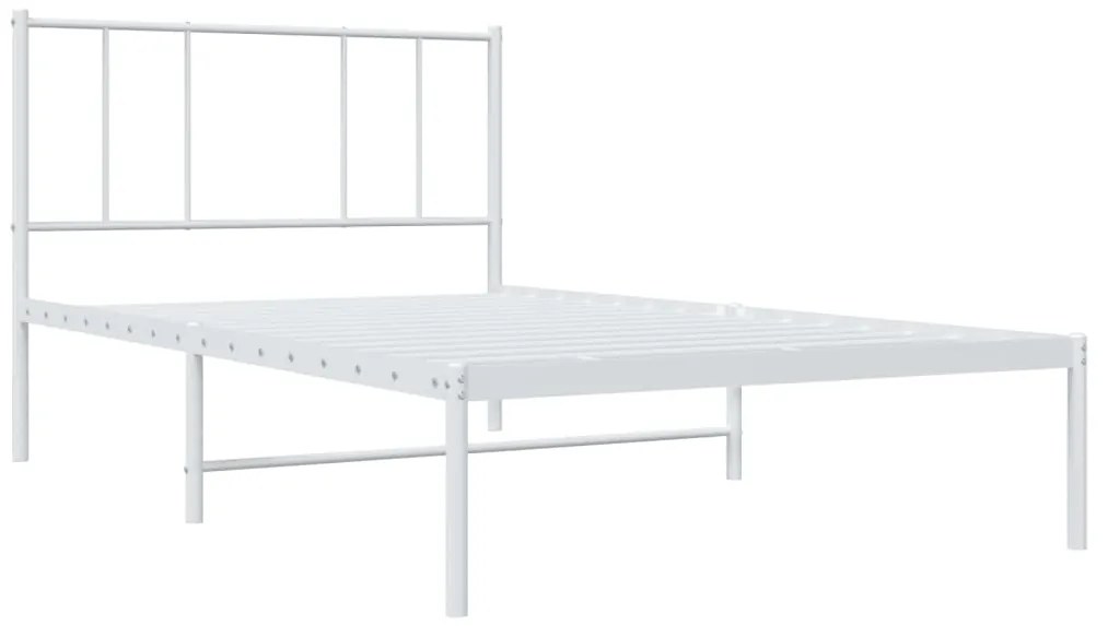 Estrutura de cama com cabeceira 90x200 cm metal branco