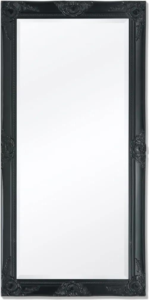 Espelho de parede, estilo barroco, 120x60 cm, preto