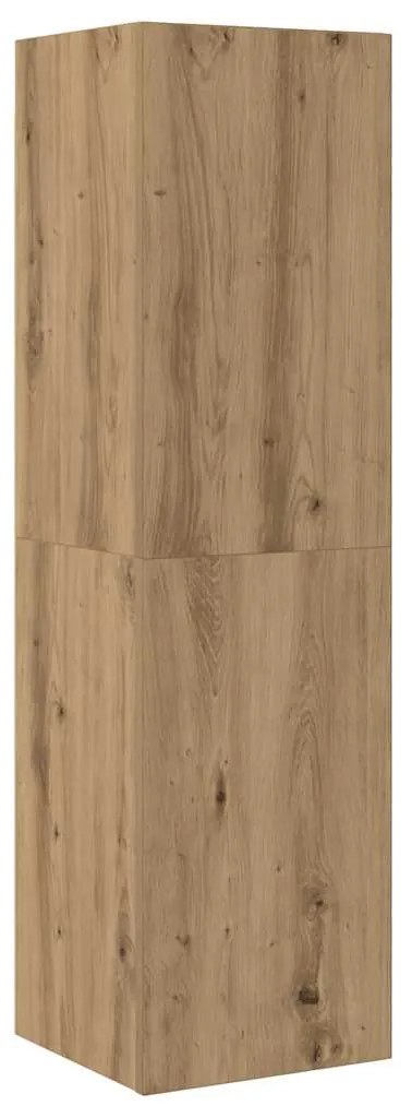 Conjunto de armário TV parede 4 pcs madeira carvalho artisiano