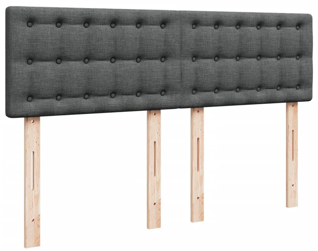 Cama com molas/colchão 140x200 cm tecido cinzento-escuro