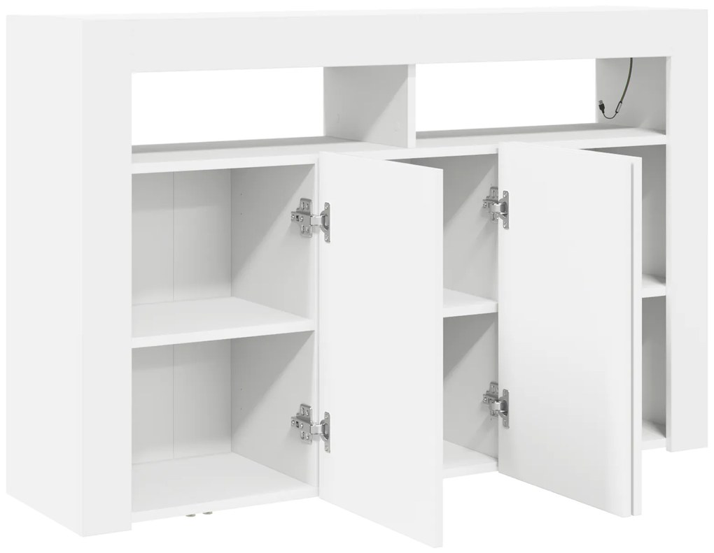 Aparador Branco Branco Madeira de Engenharia 116 x 30 x 75 cm