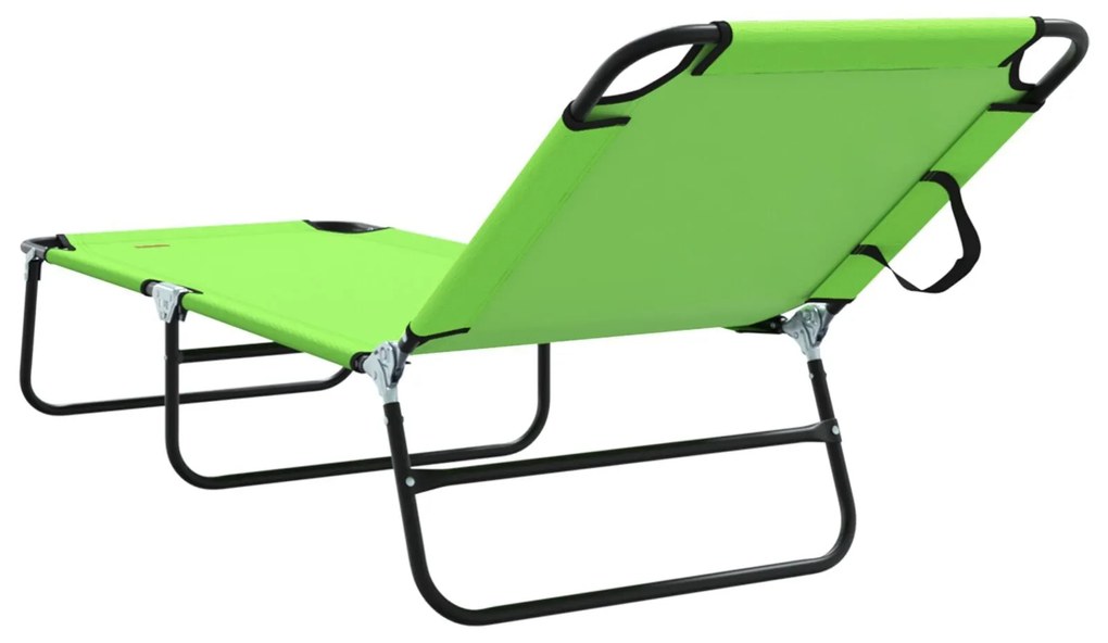Espreguiçadeira Dobrável 2 pcs Verde Portátil Tecido Oxford 600D